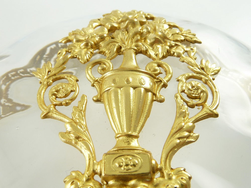 Antique French Dore Bronze and Crystal Box, Empire Style with Urn Decoration - 43 Chesapeake Court Antiques