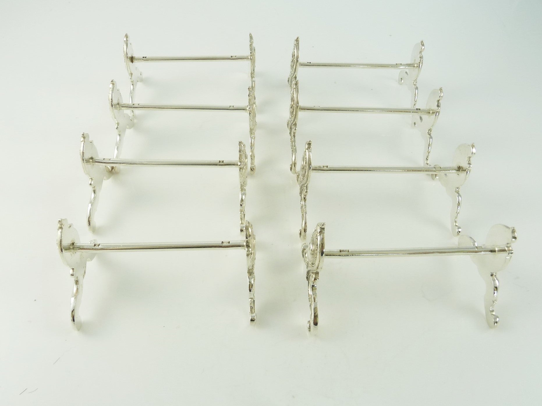 French Silver Plate Dinner Knife Rests Set of Eight, Louis XV Style - 43 Chesapeake Court Antiques
