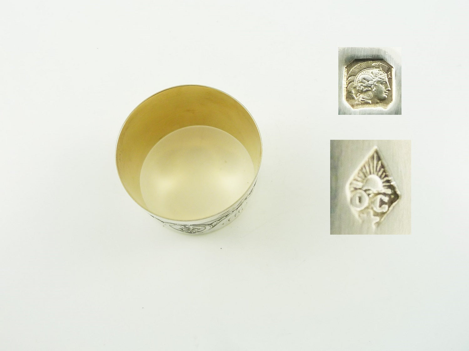 Antique French Sterling Silver Napkin Ring with Box - 43 Chesapeake Court Antiques