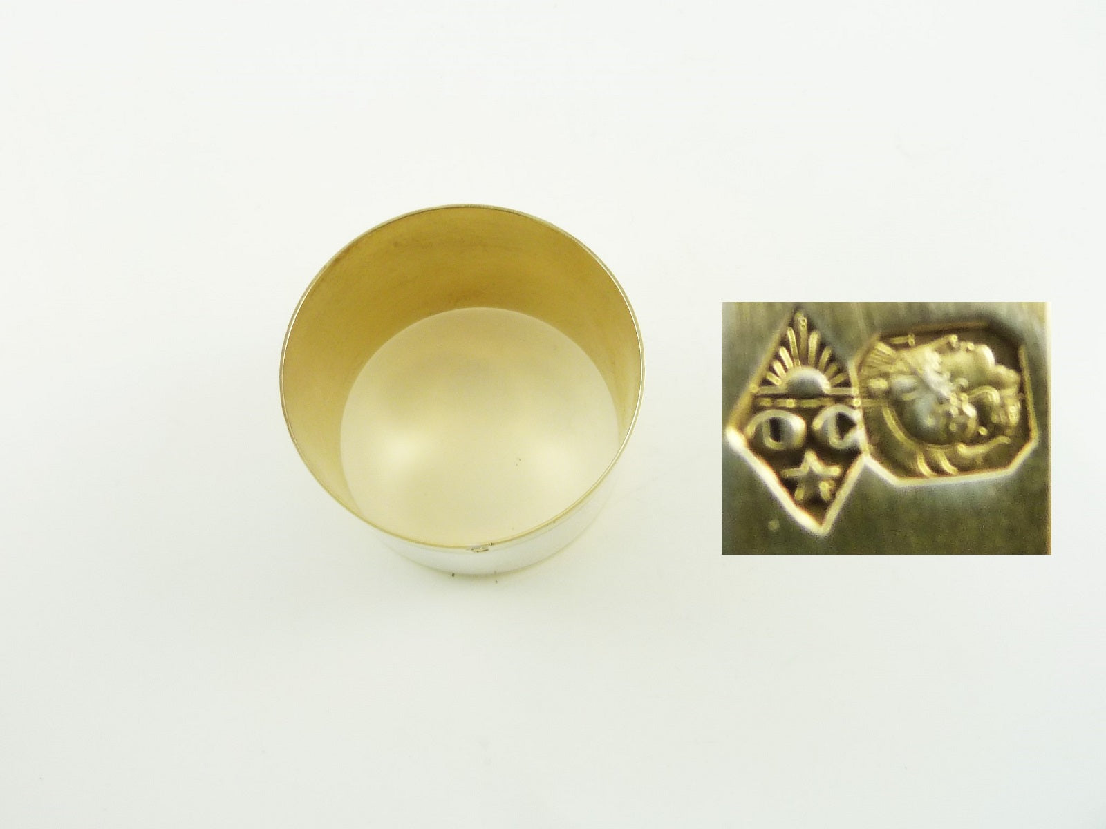 Antique French Sterling Silver Napkin Ring with Vermeil Edges & Interior - 43 Chesapeake Court Antiques