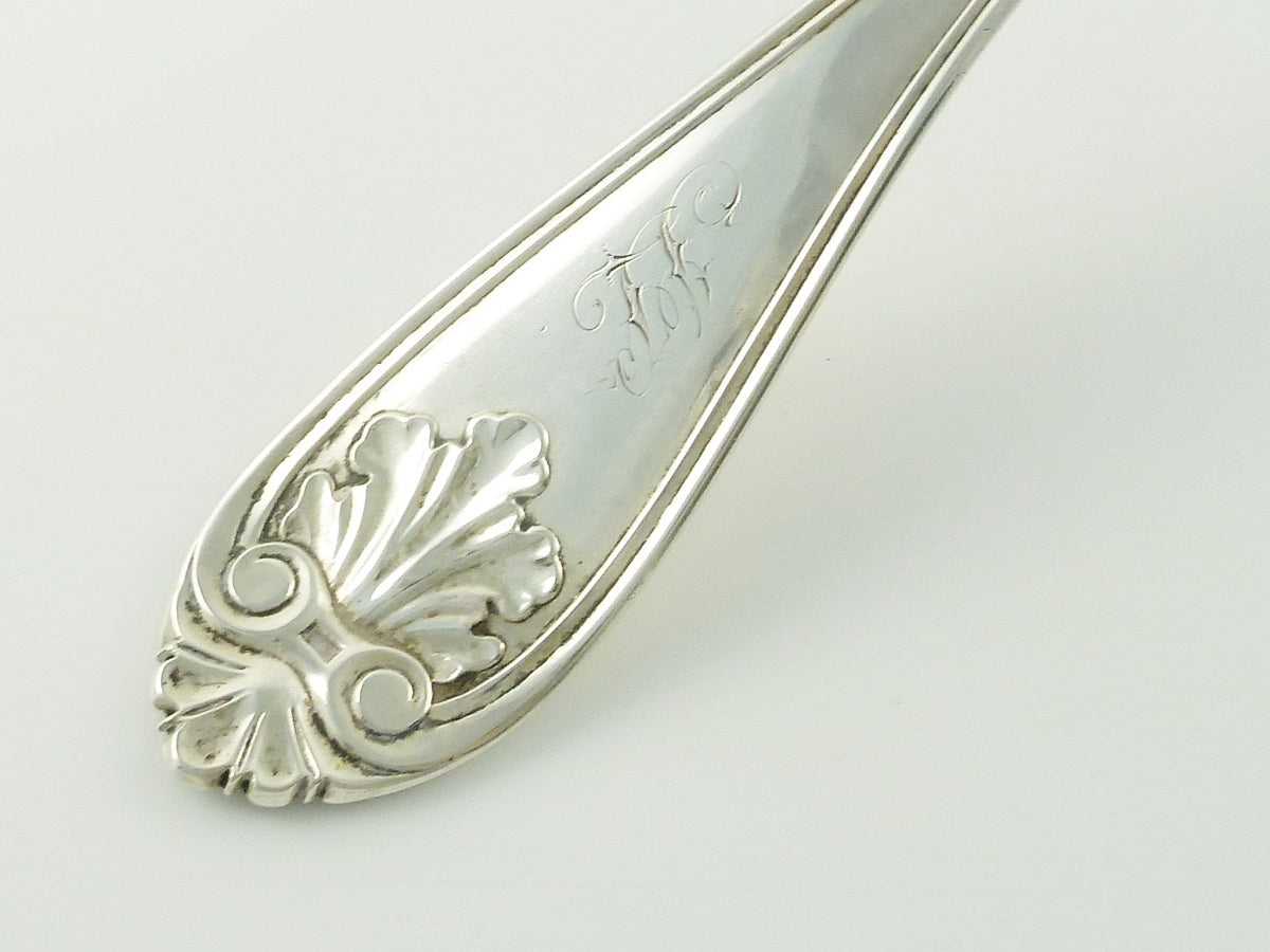 Antique Coin Silver Ladle, 19th Century Acanthus Shell Motifs - 43 Chesapeake Court Antiques