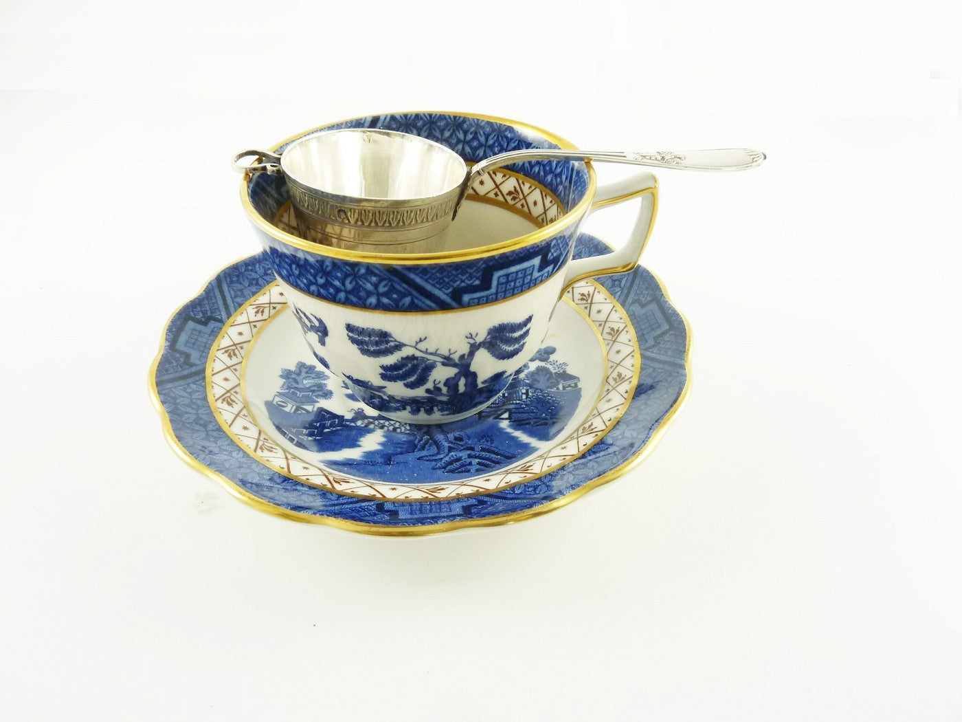Antique French Sterling Silver Tea Strainer, Over the Cup Style - 43 Chesapeake Court Antiques