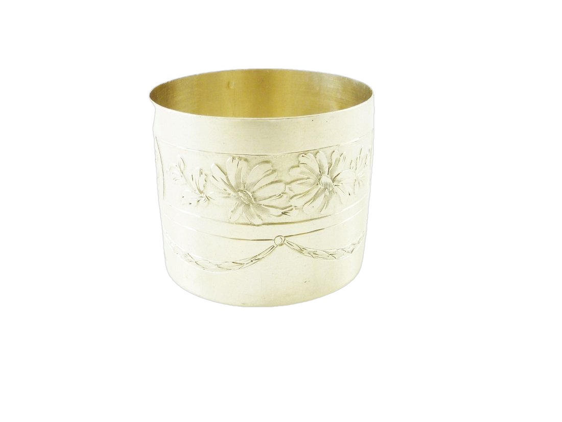Antique French Sterling Silver Napkin Ring, Neoclassic and Art Deco Styling - 43 Chesapeake Court Antiques 