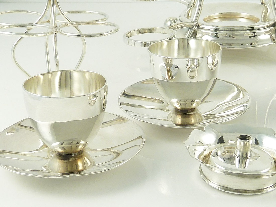 Antique Mappin & Webb Silver Egg Coddler and Server for Four - 43 Chesapeake Court Antiques