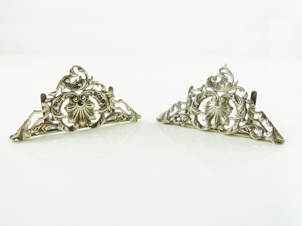 Antique English Sterling Silver Menu Holder, - 43 Chesapeake Court Antiques