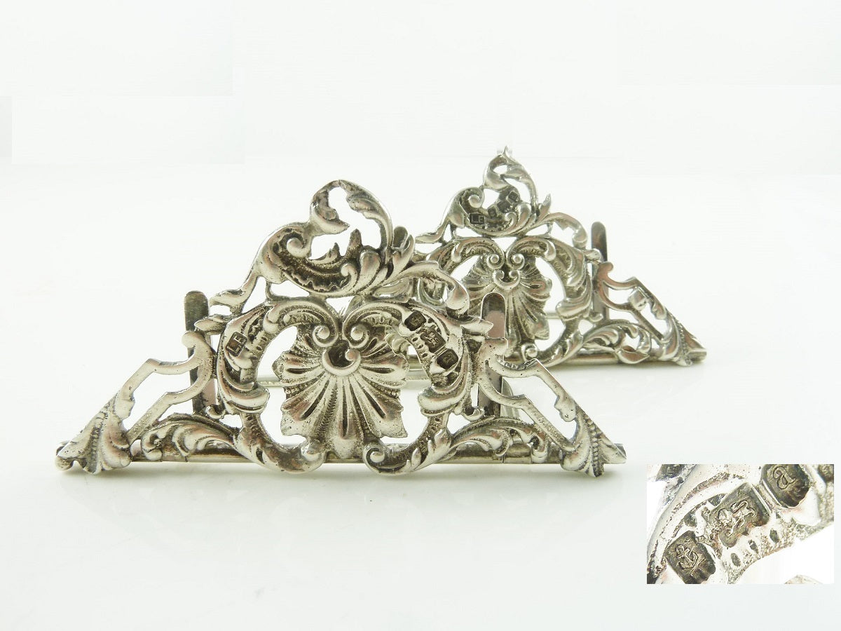 Victorian silver menu holders - 43 Chesapeake Court Antiques