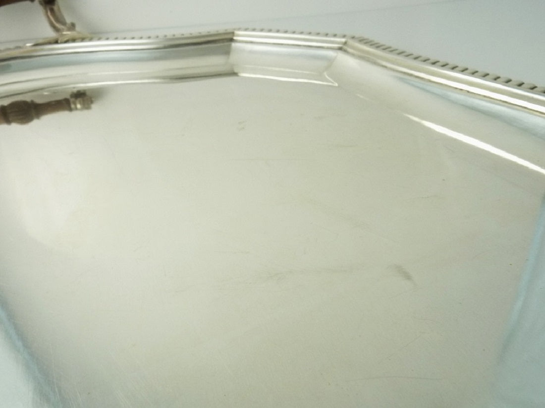 Christofle large serving tray with handles - 43 Chesapeake Court Antiques