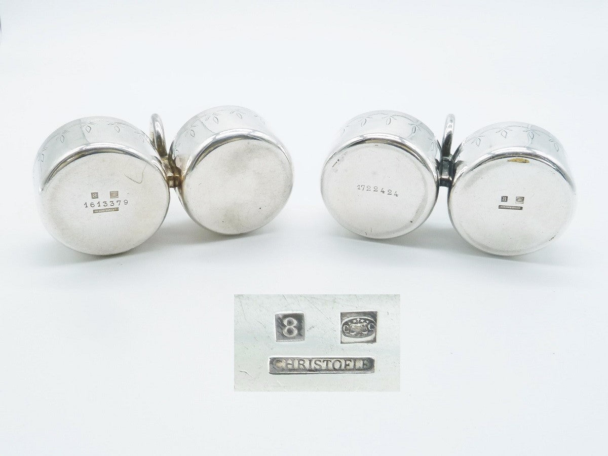 Two Sets Christofle Salts with Two Salt Spoons - 43 Chesapeake Court Antiques
