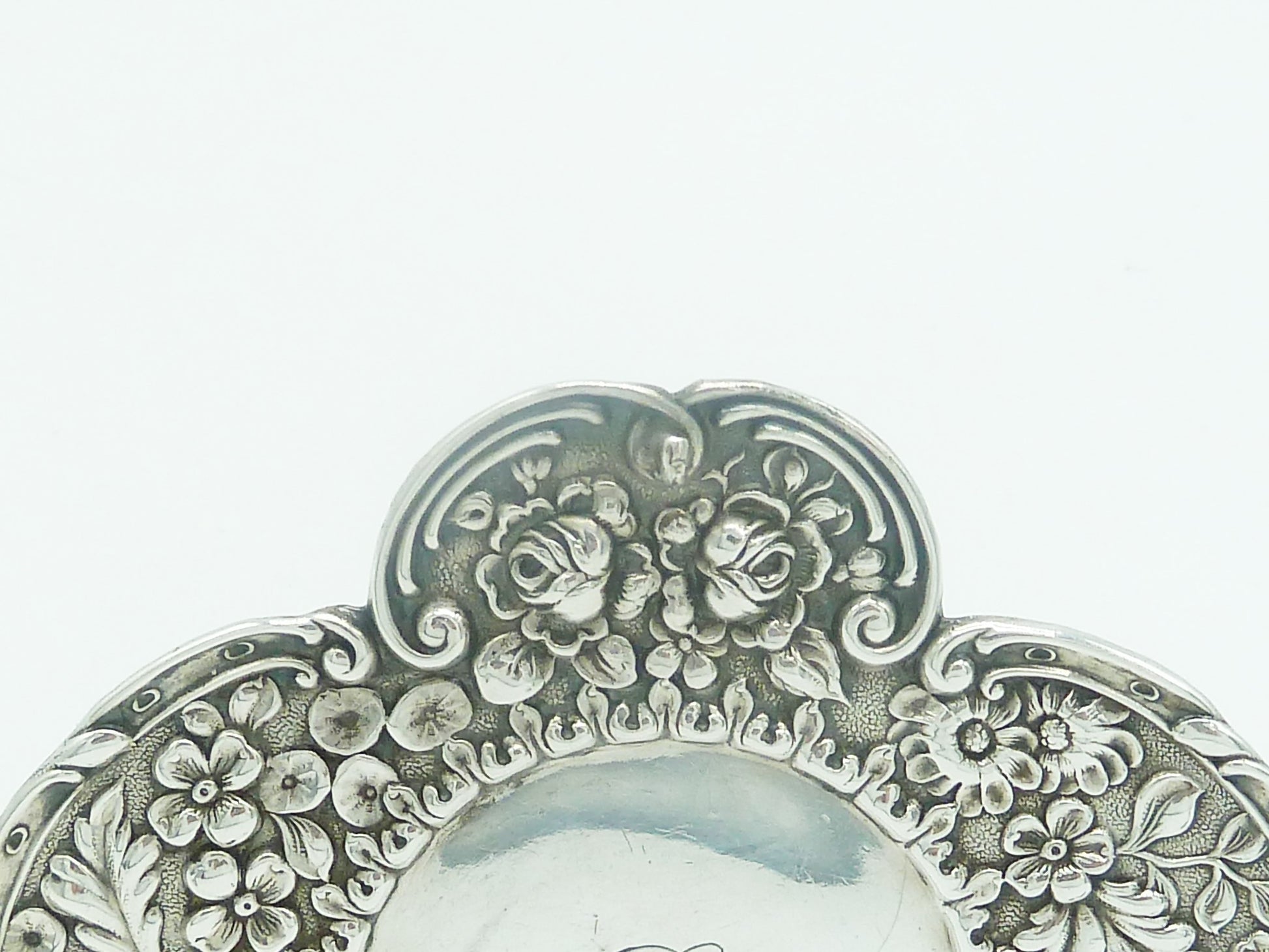 repousee work flowers acanthus on sterling silver - 43 Chesapeake Court Antiques 