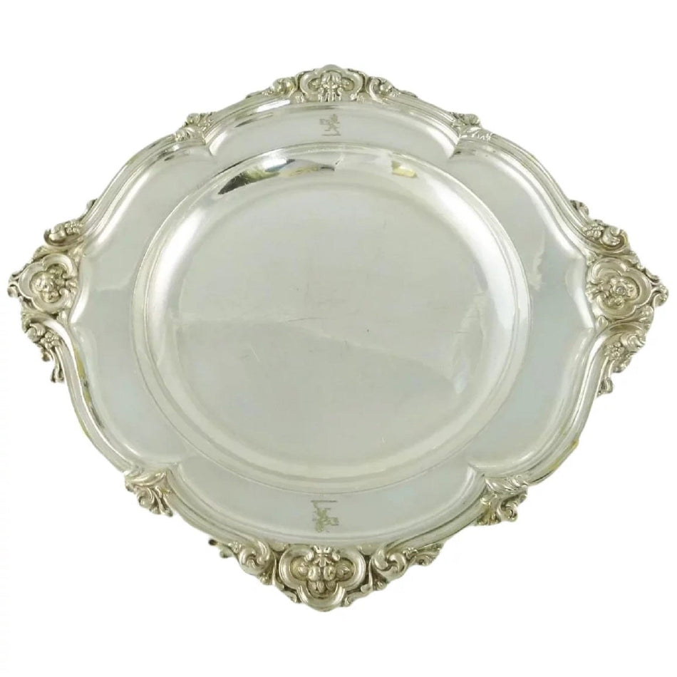 Antique Elkington & Co Silver Tray with Family Crest