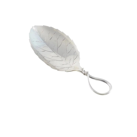 Antique Sterling Silver Tea Caddy Spoon of Leaf Form by Durgin - 43 Chesapeake Court Antiques