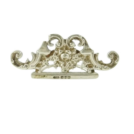 Antique English Sterling Silver Menu or Place Card Holder, Victorian Era - 43 Chesapeake Court Antiques