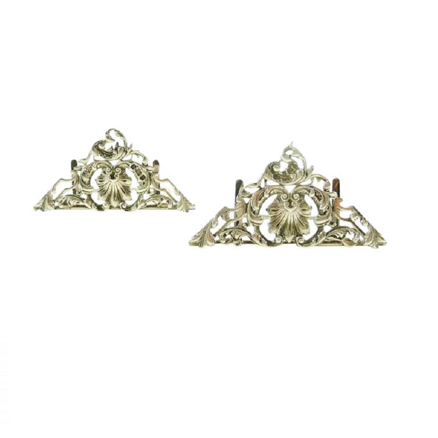 Antique English Sterling Silver Menu Holder, Acanthus & Shell Motifs - 43 Chesapeake Court Antiques