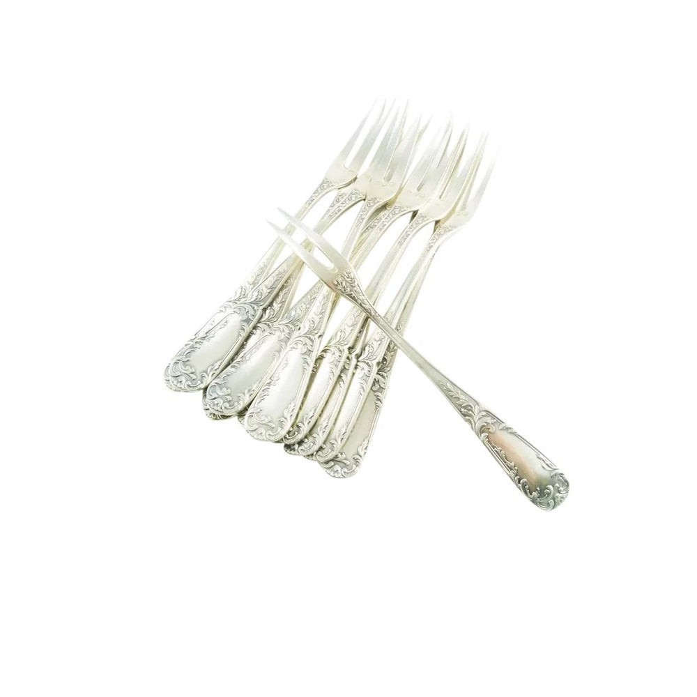 Vintage French Silver Escargot Snail Forks, Set of Twelve - 43 Chesapeake Court Antiques