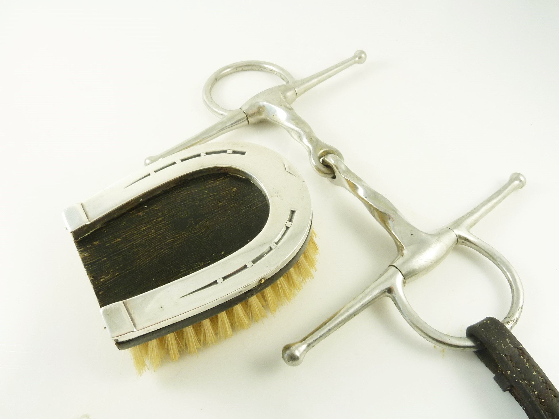 Antique French Sterling Silver Clothes Brush Horseshoe Shape, Equestrian Interest - 43 Chesapeake Court Antiques