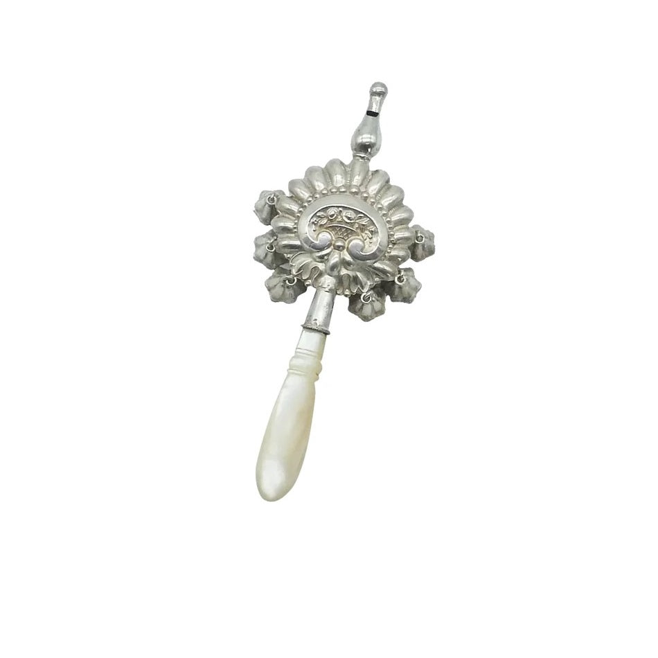 French silver baby's rattle - 43 Chesapeake Court Antiques