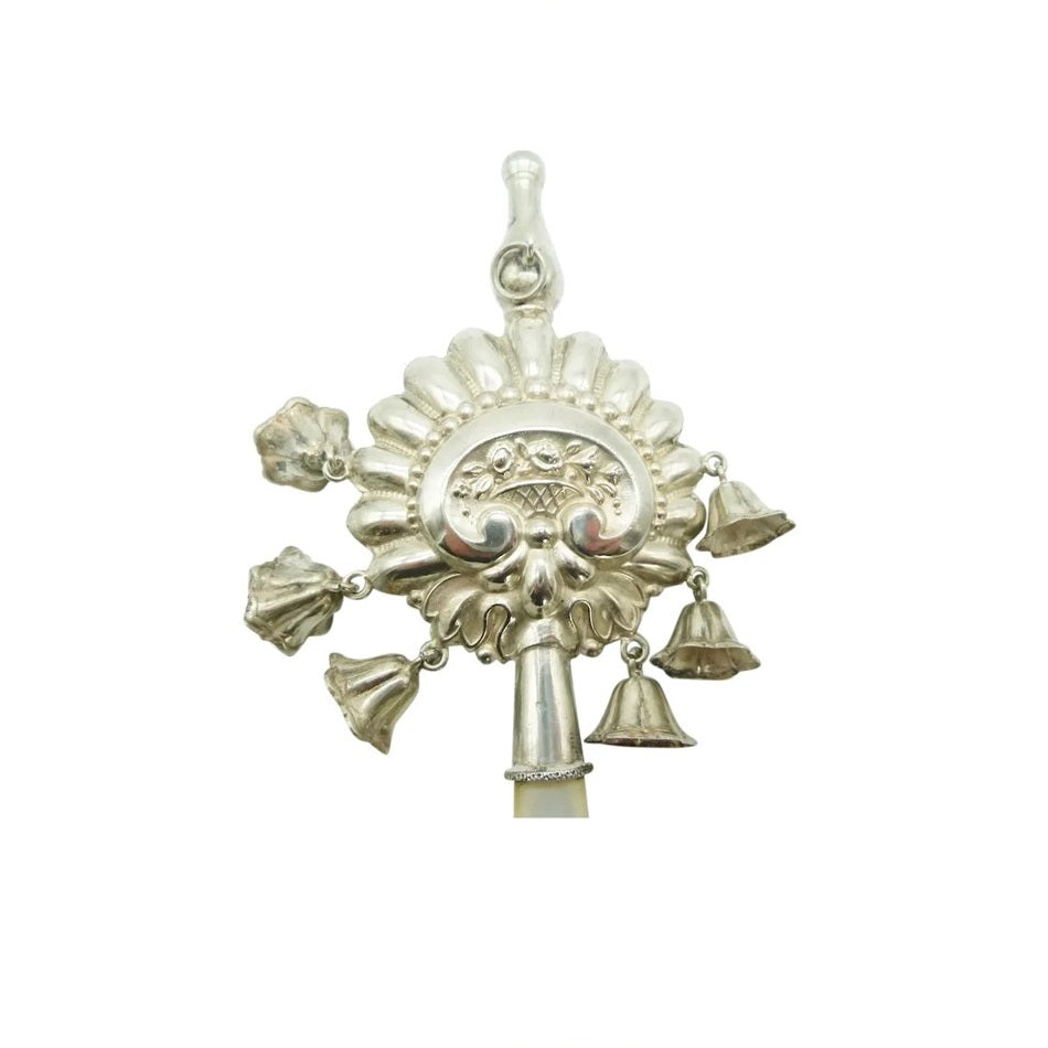  Silver Baby's Rattle & Whistle - 43 Chesapeake Court Antiques