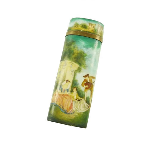 Antique French Hand Painted Etui with Romantic Scenes - 43 Chesapeake Court Antiques