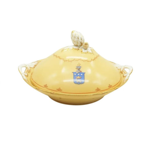 Antique Old Paris Porcelain Covered Dish or Server, Family Shield, Armorial - 43 Chesapeake Court Antiques