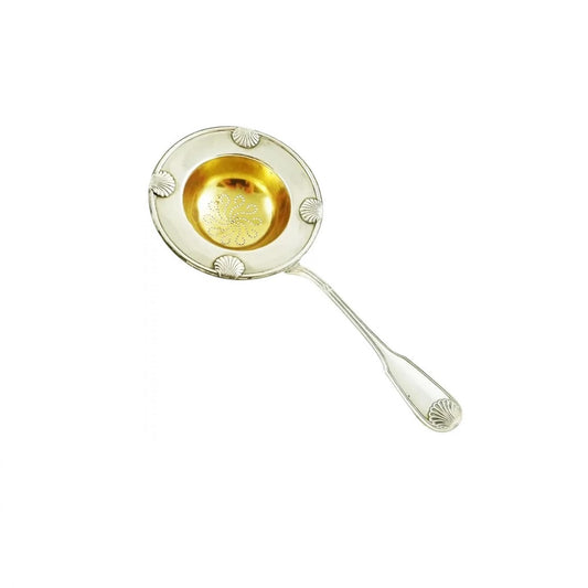  Antique French Sterling Silver Tea Strainer, Shell or Coquille Motifs - 43 Chesapeake Court Antiques 