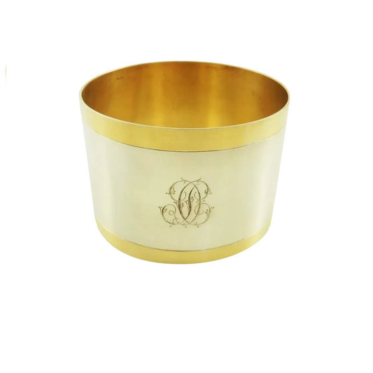 Antique French Sterling Silver Napkin Ring with Vermeil Edges & Interior - 43 Chesapeake Court Antiques