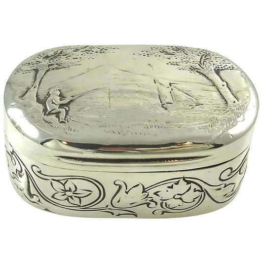 Georgian Sterling Silver & Gilt Snuff Box, London 1805 - 43 Chesapeake Court Antiques