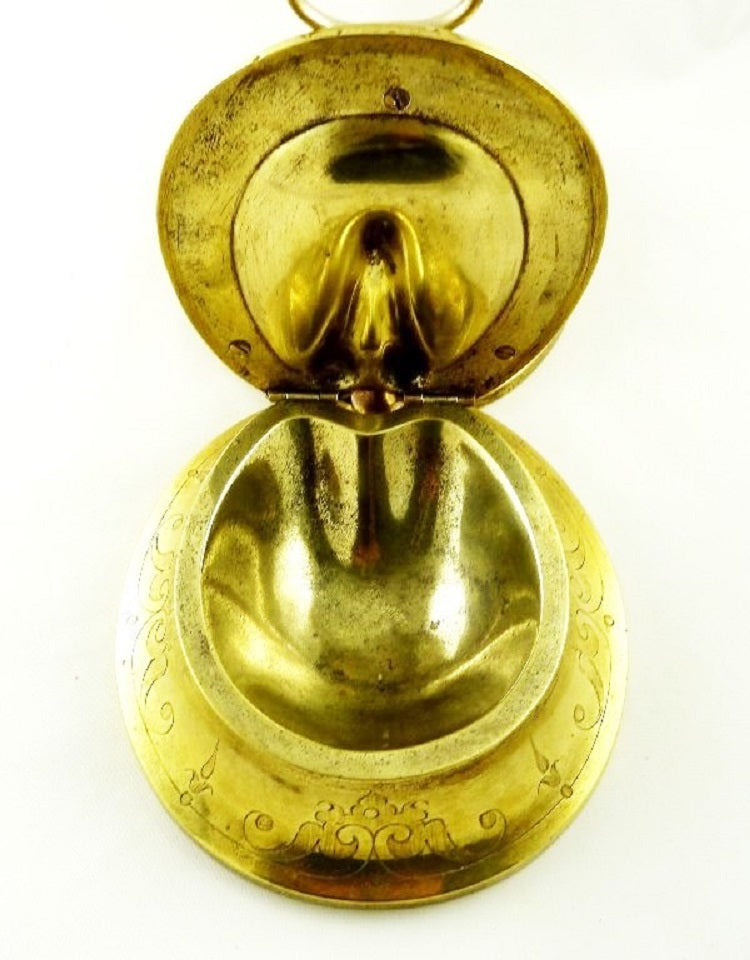 Equestrian Novelty Antique Brass Inkwell, 19th C - 43 Chesapeake Court Antiques