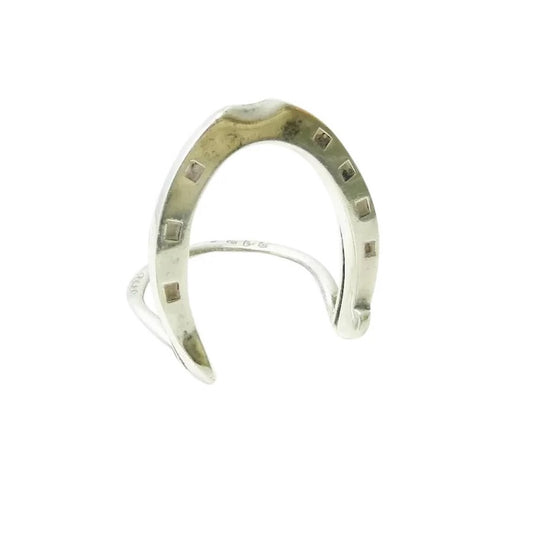 Antique Sterling Silver Menu Card Holder, Horseshoe - 43 Chesapeake Court Antiques