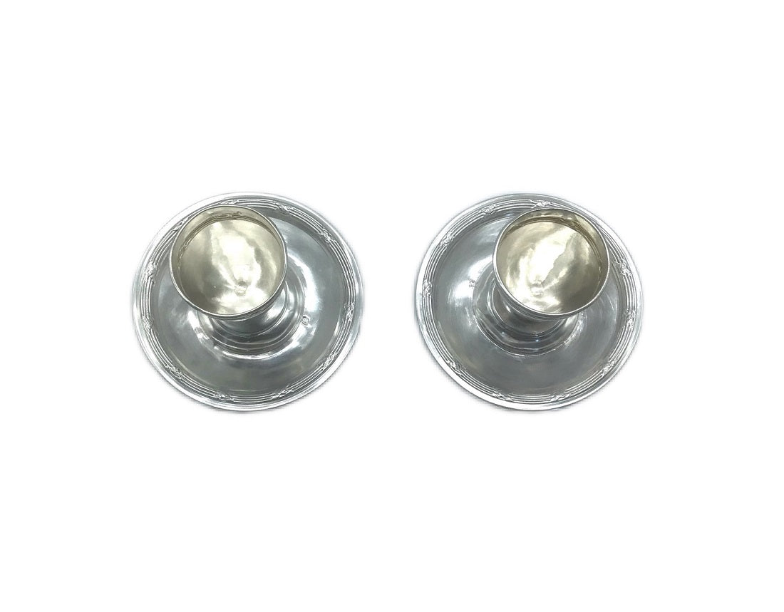 French Egg Cups with Attached Plates - 43 Chesapeake Court Antiques