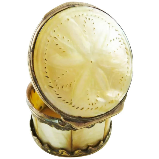 Antique Snuff Box Mother of Pearl  C 1800 - 43 Chesapeake Court Antiques