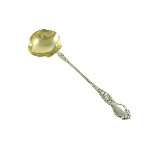 Antique Sterling Silver Large Ladle by R W Wallace, Violet Pattern - 43 Chesapeake Court Antiques